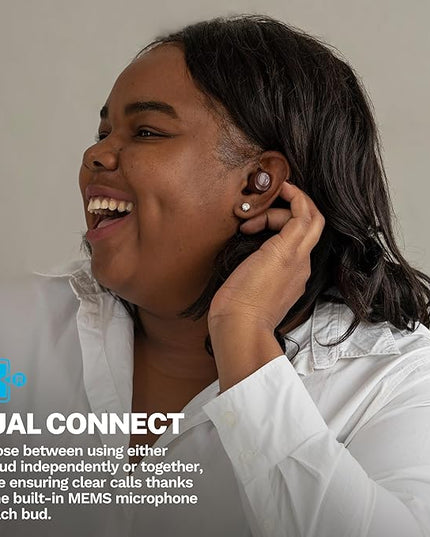 JLab Go Air Tones+ True Wireless Earbuds Designed with Auto On and Connect, Touch Controls, 32+ Hours Bluetooth Playtime, EQ3 Sound, and Dual Connect, Natural Earthtone Color (4625 W)