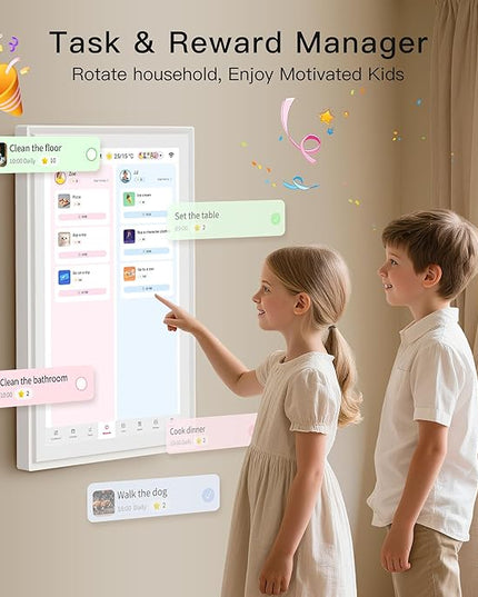 15.6 Inch Digital Calendar, Full HD Touchscreen Smart Planner for Family Schedules - Wall & Desk Mount, Great for Seamless Daily Planning & Household Organization, with LED Reminder Light