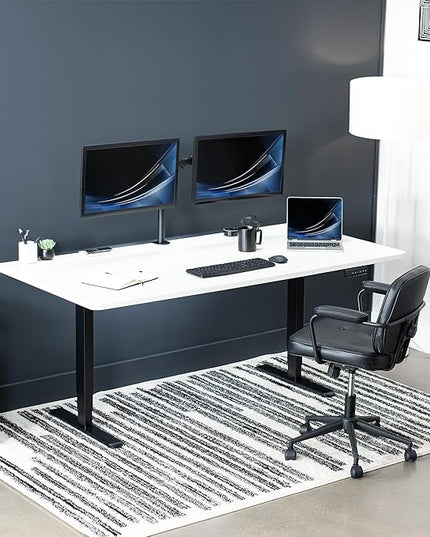 VIVO Electric 71 x 36 in Dual Motor Sit Stand Desk, Memory Height Adjustment, 2B Series, White Top Black Frame, DESK-KIT-2B7W-36
