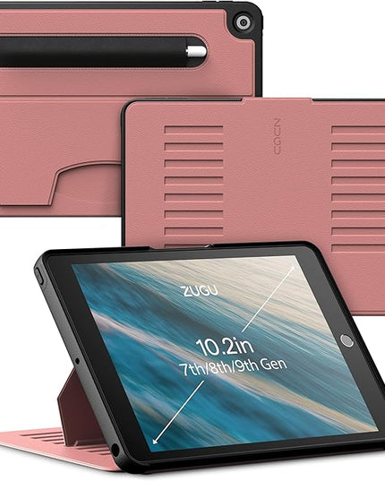 ZUGU CASE for 10.2 Inch iPad 7th / 8th / 9th Generation Case (2021/2020/2019), Protective, Thin, Sleek Design, Magnetic Stand, Sleep/Wake Cover, Magnetic Cover, Desert Rose