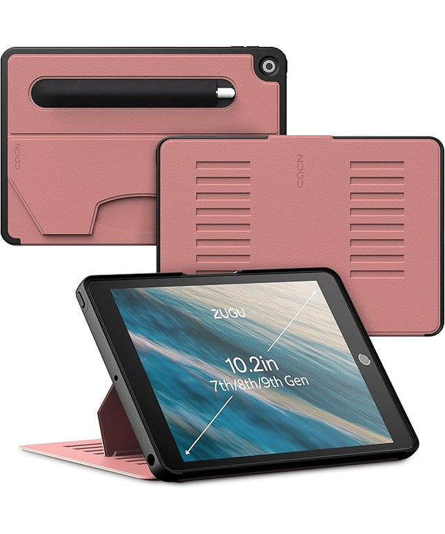 ZUGU CASE for 10.2 Inch iPad 7th / 8th / 9th Generation Case (2021/2020/2019), Protective, Thin, Sleek Design, Magnetic Stand, Sleep/Wake Cover, Magnetic Cover, Desert Rose