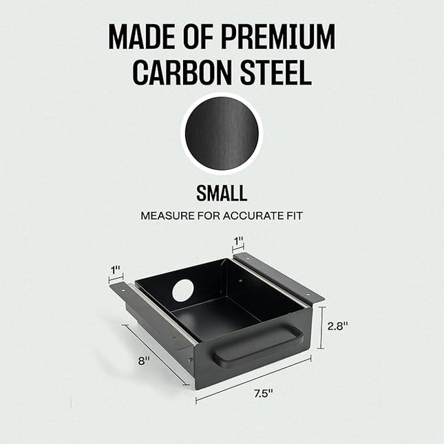Under Desk Drawer Slide Out Attachment - Carbon Steel Undermount Table Drawer with Cable Management, Pull Out Add-On Storage for Office & Standing Desks (7.5" x 8" x 2.8")