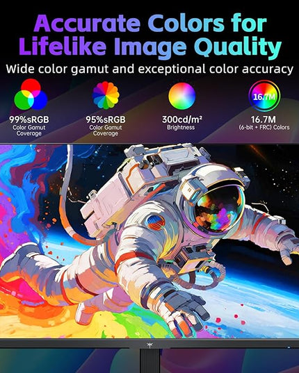 KTC 24 Inch Computer Monitor, FHD 144Hz Office Gaming Monitor, IPS, Adaptive-Sync, HDMI & DP Port, 1500:1 Contrast Ratio, Bluelight Filter, Tilt Adjustable, H24B9S