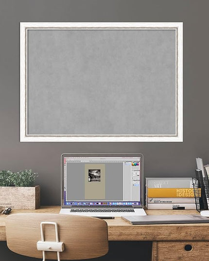 Amanti Art White Framed Magnetic Board 22x30 Medium Vision Board for use with Magnets, 100% Metal Sheet to Display Items as Office Decor or for Home Organization in mudroom, Kitchen or Kids Room