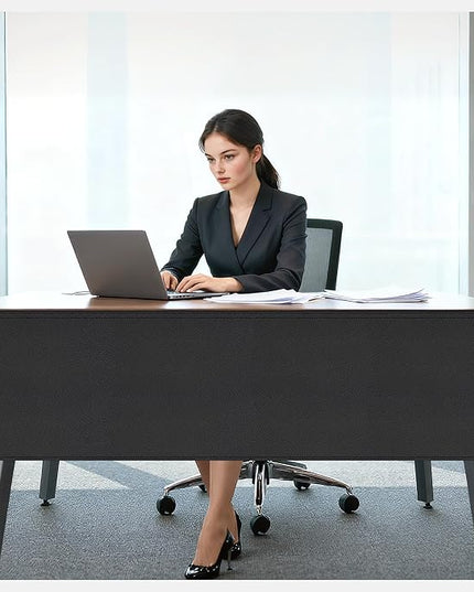 Under Desk Privacy Panel Self-Adhesive Modesty Panel Stand Up Desk Modesty Panel for Home Office or Standing Workstation, Black (60" Black)