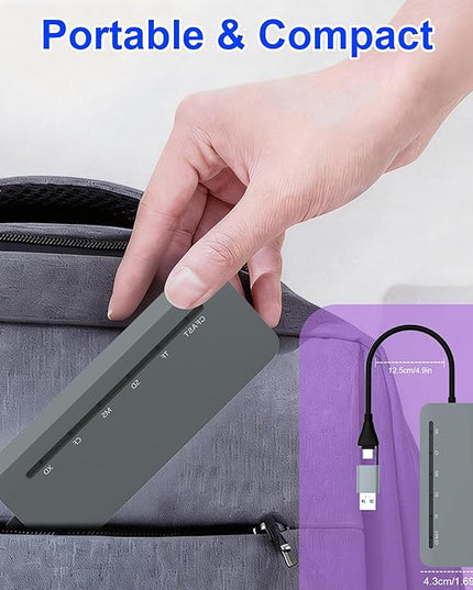 6 in 1 Memory Stick Pro Duo Card Reader, Memory Stick Pro Duo Adapter USB C for SD/TF/CF/MS/XD/Cfast Cards, SD Card Reader for iPhone, Tablet, Laptop, Windows, Android, Camera, Trail Camera