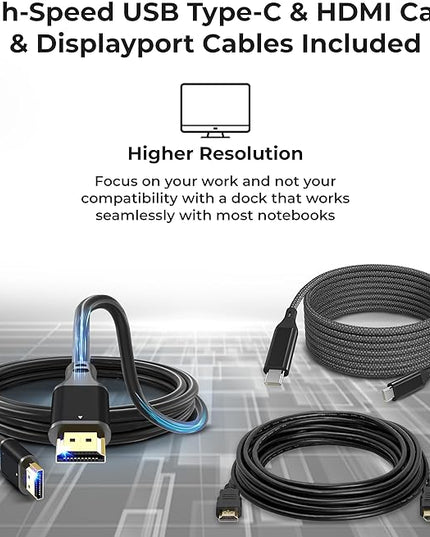 40AF0135US Lenovo Docking Station Dual Monitor Hybrid USB-C with USB-A - 1 Year Warranty, Thinkpad Dock w/ 135W Adapter, HDMI, DisplayPort, USB-C Cable, Cloth - Lenovo Laptop Docking Station