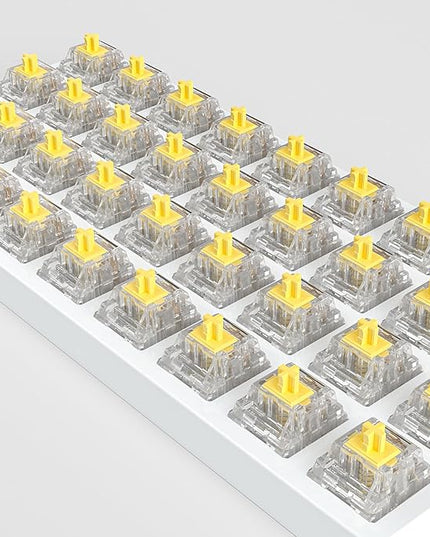 ZhouWang Crystal Yellow Switch 3 Pin 50gf Pre-Lubricated,Dustproof Linear Switch,Suitable for RGB,Mechanical Gaming Keyboards、MX Mechanical Keyboard(108PCS)
