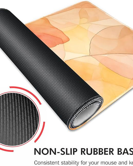 Galdas Gaming Mouse Pad XXL XL Large Long Extended Big Mousepad Non-Slip Rubber Keyboard Mouse Pad with Stitched Edges for Laptop Home Office (31.5x11.8x0.08 Inch) -Fall Leaf