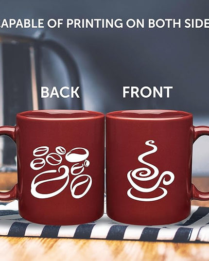DISCOUNT PROMOS Ceramic Coffee Mugs 11 oz. Set of 10, Bulk Pack - Coffee cup set, Iced coffee cup, Gaming mug - Red