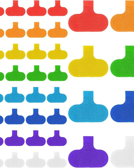 Multi-Color Cable Labels,40 Pcs Cord Labels for Electronics Reusable Cable Tags and Wire Tags for Computers Management Identification Writable Surface (8 Colors)