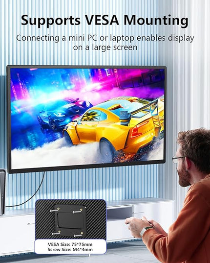 23.8" Large Portable Monitor, 2.5K QHD 180Hz Laptop Screen Extender, 150% RGB 178° IPS, Speakers & USB Hub for Office/Gaming with Kickstand, Travel Monitor for Laptop/PC/Mac/Xbox, VESA USB-C & HDMI