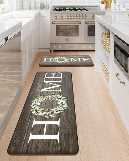 KIMODE Kitchen Mats,Anti Fatigue Kitchen Rugs Sets of 2, Non Slip Waterproof Kitchen Floor Mats, Ergonomic Cushioned Comfort Standing Mat for Home,Laundry, Office,Sink,Desk