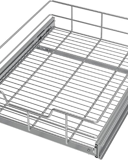Pull Out Cabinet Organizer 17" W X 22" D, Slide Out Drawers For Kitchen Organizers and Storage, Pull Out Drawers For Cabinets Capacity Heavy Duty Caddy, Cabinet Shelves Chrome-Plated, Bathroom Pantry