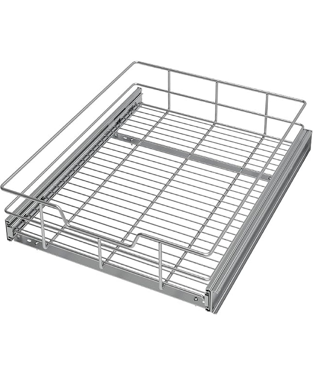 Pull Out Cabinet Organizer 17" W X 22" D, Slide Out Drawers For Kitchen Organizers and Storage, Pull Out Drawers For Cabinets Capacity Heavy Duty Caddy, Cabinet Shelves Chrome-Plated, Bathroom Pantry