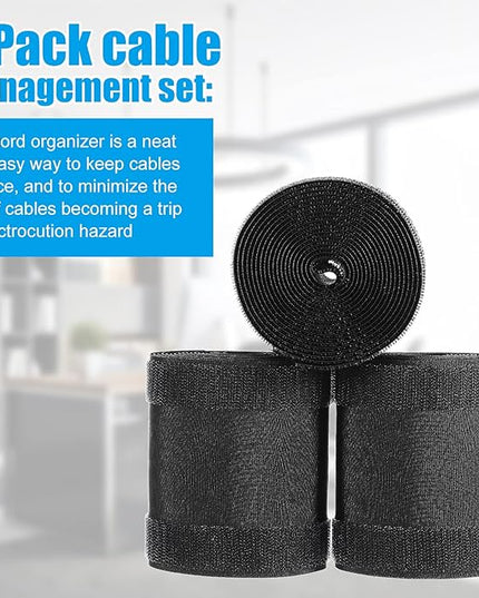 WILLBOND Carpet Cord Cover Cable Protector Floor Cover Cable Protector Management Only for Commercial Office Carpet(29.53 ft,Black)