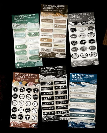 AuriicLeaf Label Sticker Set, 516PCS Cardstock Stickers for Scrapbooking, Journaling, DIY Crafts - Numbers, Letters, and Phrases