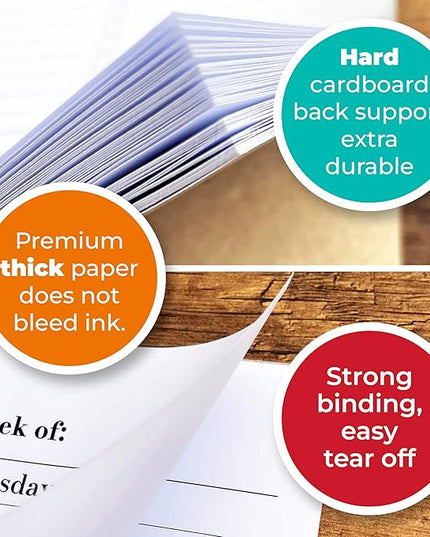Weekly Planner Pad, Weekly To Do List Notepad, Tear Off Undated Weekly Planner Notepad, A4 Size (8,3" X 11,7"), Premium Thick Paper with Cardboard Back Support, Weekly Desk Planner by Hadigu