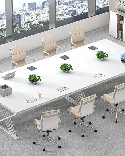 FOLUBAN 70.9" Modern Computer Desk with Z-Shaped Legs, Industrial Executive Home Office Desk for 2 Person, Large Writing Study Table for Bedroom, Gaming Workstation, White