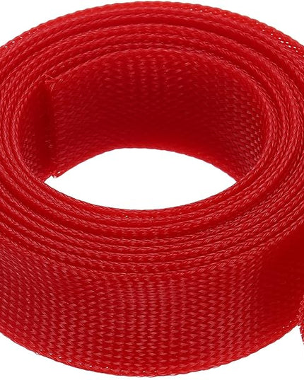 uxcell Expandable Sleeving,2 3/8-inch 10ft Cable Sleeve, Red