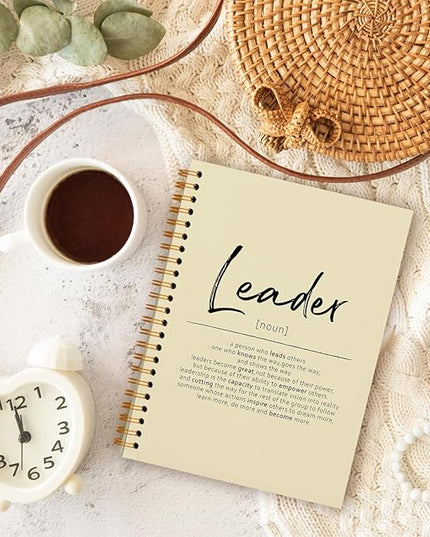 OXW Thank You Gifts for Leader, Meeting Notebook for Work, Appreciation Gift for Mentor Boss Manager, Office Supplies Leadership Gifts, Cream College Ruled Hardcover Spiral Notebook 5.5 x 8.3