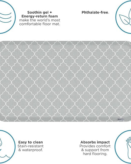 GelPro Elite Trellis Light Grey Kitchen Comfort Mat, 20" x 36