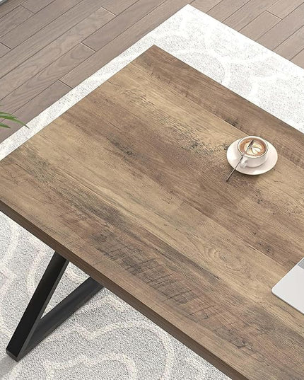 FOLUBAN Computer Desk, Modern Home Office Desk, Industrial Wood and Metal Study Writing Work PC Table for Bedroom Living Room, Rustic Oak, 47 Inch