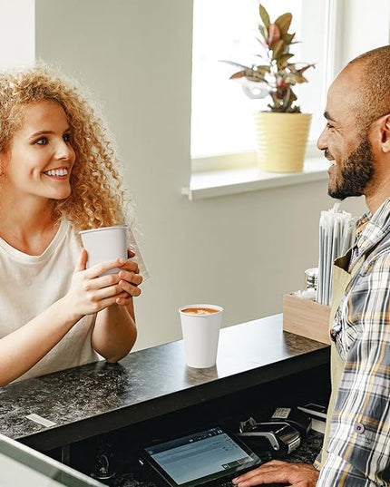 TV TOPVALUE 210 Count 12 oz Coffee Cups, White Paper Cups 12 oz for Water Juice or Tea, Perfect for Office Home Party