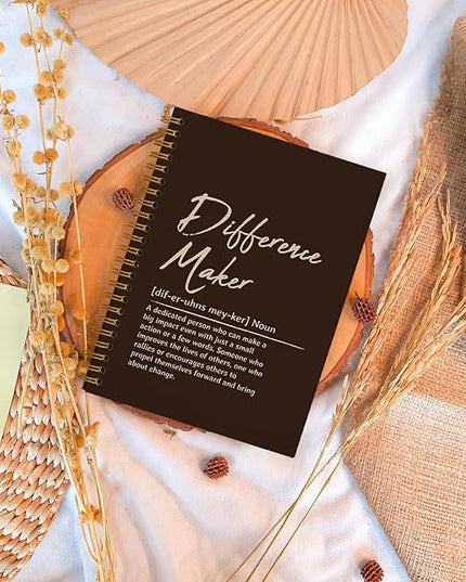 OXW Difference Maker Appreciation Gift, Meeting Notebook for Work, Thank You Gifts for Leader Mentor Manager Boss, Office Supplies Social Worker Notebook, Coffee Hardcover Spiral Notebook 5.5 x 8.3