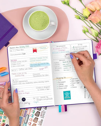 GoGirl Planner and Organizer for Women – A5 Size Weekly Planner, Goals Journal & Agenda to Improve Time Management, Productivity & Live Happier. Undated – Start Anytime, Lasts 1 Year – Purple