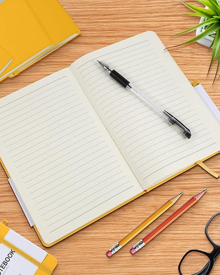 20 Pack Journals for Writing College Ruled Notebooks Journal in Bulk, Hardcover Notebooks (200Pages) for Note Talking, Lined Bullet Journals for Home School Office, 5.7"x8.4", Yellow