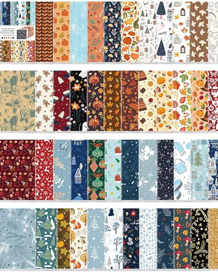 Origami Paper Kit 50 Sheets 70GSM 6 Inch Square Double Sided Color 50 Vivid Japanese Washi Chiyo Colors for Hand Crafts Origami Paper Arts Creativity.Winter