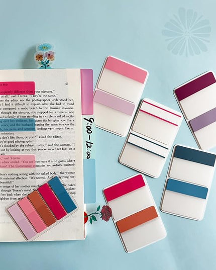 ELII 300 PCS Tabs 2 Inch Sticky Index Tabs,Writable and Repositionable Book Tabs File Tabs Self Adhesive,Page Markers for Pages Notebooks