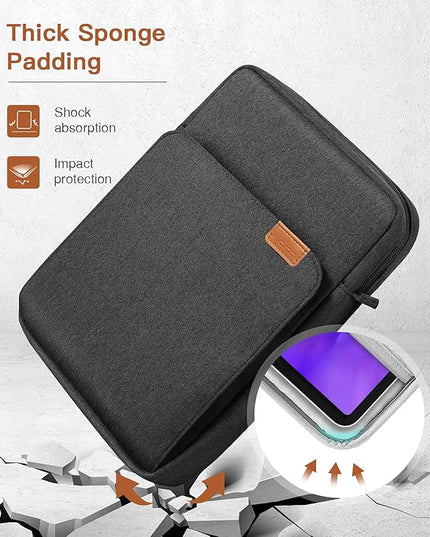 MoKo 9-11 Inch Tablet Sleeve Bag Handle Carrying Case with Shoulder Strap Fits iPad Pro 11 inch,iPad 10th 10.9,iPad 9/8/7th Generation 10.2,iPad Air 5/4th 10.9,iPad 9.7,Tab S8/S9 11", Black & Gray