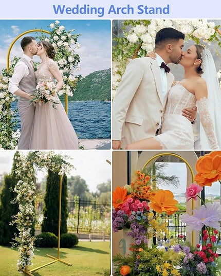 6.6 ft Arch Backdrop Stand, Metal Wedding Arch Stands for Party, Birthday, Wedding, Bridal Shower, Baby Shower Gold
