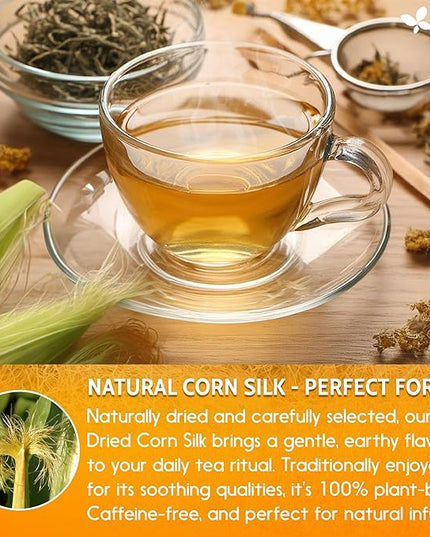 FreshDrinkUS, Dried Corn Silk 20oz | Premium Whole Corn Silk for Tea & Herbal Infusions | Naturally Air-Dried, Non-GMO, Caffeine-Free | Perfect for Daily Herbal Tea, DIY Blends & Natural Brewing