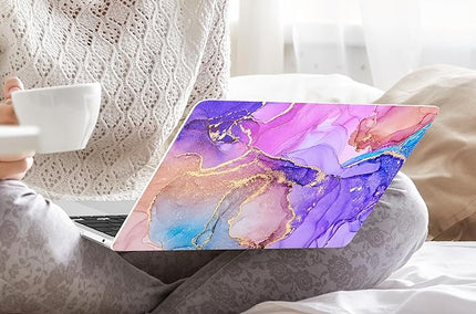 DONGKE Compatible with MacBook Pro 13 inch Case 2024 2023-2020 Release A2338 M2/M1 A2251 A2289 with Retina Display & Touch ID, Plastic Hard Shell & Keyboard Cover & Screen Film - Fluid Art X255