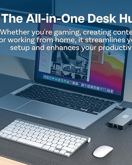 MMOBIEL USB-C Hub to Dual HDMI & DisplayPort 4K@60Hz, 100W Power Delivery, 3X USB 3.0, ETH 1000Mbps– 8-in-1 USB Hub Docking Station – USB-C Adapter Quadruple Display Multiport for Laptop, Tablet etc.