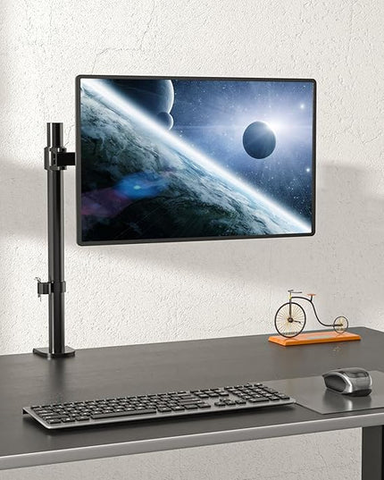 WALI Single Monitor Mount, Single Monitor Arm Desk Mount,Desk Monitors Stand, Holds Screen Up to 32inch, 22lbs, Adjustable Mount with C-CLAMP Designed for Home Office Application(M001), Black