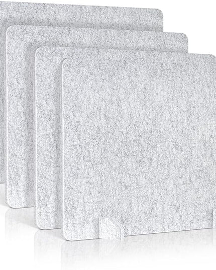 4 Pack Acoustic Desk Dividers - 24" x 20" Freestanding Privacy Panels Set with Noise - Reducing Design Cubicle Sound Proof, Ideal for Office, Classroom, and Home (Silver Gray)