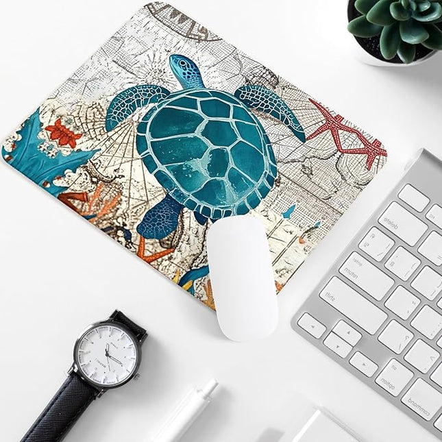 Sea Turtle Square Mouse Pad,Non-Slip Rubber Base Mouse Pad,Home Office Decoration Desktop Accessory,Laptop Mouse Pad for Office Laptops,9.4x7.8x0.12inch 2