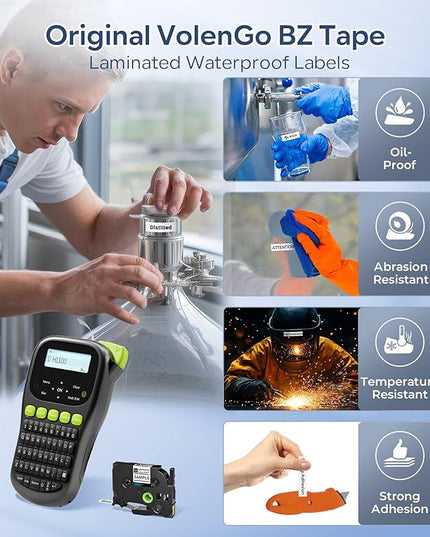 Label Maker Waterproof-Labels, Wire Cable Label Maker, Labeler Machine with Tapes Laminated, H1100 Handheld Labeling Maker with Backlit-LCD & One-Touch Key, Home Industrial Office Organization