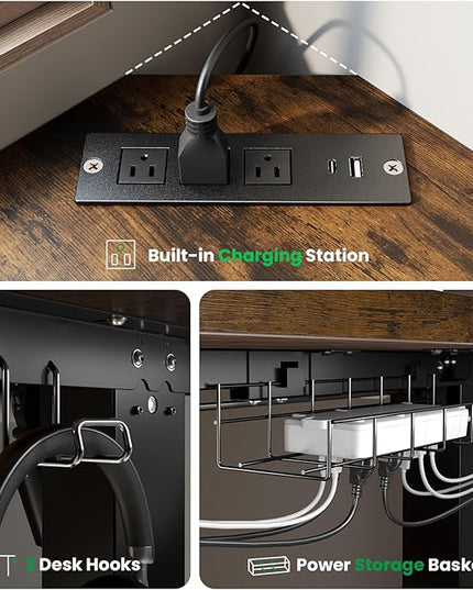 SIAGO L-Shaped Standing Desk - 75 x 63 Inch Adjustable Corner Standing Desk with Charging Station - L Shape Sit Stand Table with Memory Controller, Splice Board for Home Office