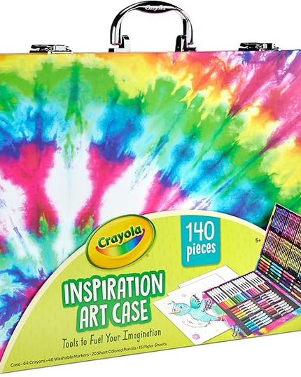 Crayola Inspiration Art Case Coloring Set - Tie-Dye (140ct), Art Supplies Set For Kids, Travel Drawing Kit, Holiday & Christmas Gift for Girls & Boys, Ages 5+ [Amazon Exclusive]