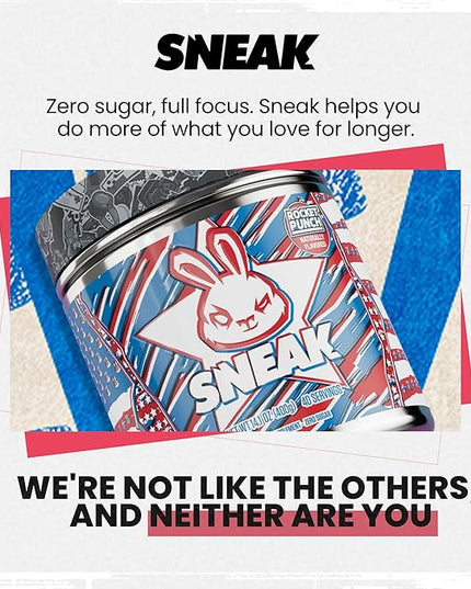SNEAK Energy Drink Powder | Rocket Punch | No Sugar. No Nasties. Just Natural Caffeine, Focus-Boosting Nootropics | 40 Servings