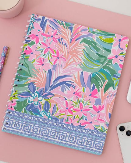 Lilly Pulitzer Large Hardcover Spiral Notebook, 11" x 9.5" with 160 College Ruled Pages, It Was All A Dream