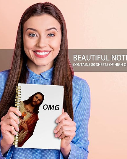 Knibeo OMG Funny Notebooks for Work, Coworker Gifts, 5.5×8.3 Spiral Bound Notebook with 164 Pages, Funny Office Gifts, Funny Gifts for Coworkers, Funny College School Supplies