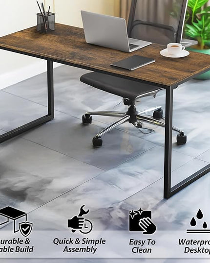SHW Mission 40-Inch Home Office Computer Desk, Rustic Brown