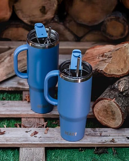 Beast 42 oz Tumbler Stainless Steel Vacuum Insulated Coffee Ice Cup Double Wall Travel Flask (Stormy Sky Blue)
