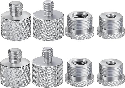 IXTECH Mic Stand Adapter Set 8 pieces Metal Microphone Stand Screw Thread Adapter 5/8 Female to 3/8 Male 3/8 Female to 5/8 Male 5/8 Female to 1/4 Male 1/4 Female to 5/8 Male Tripod Adapter ADP03 Slvr